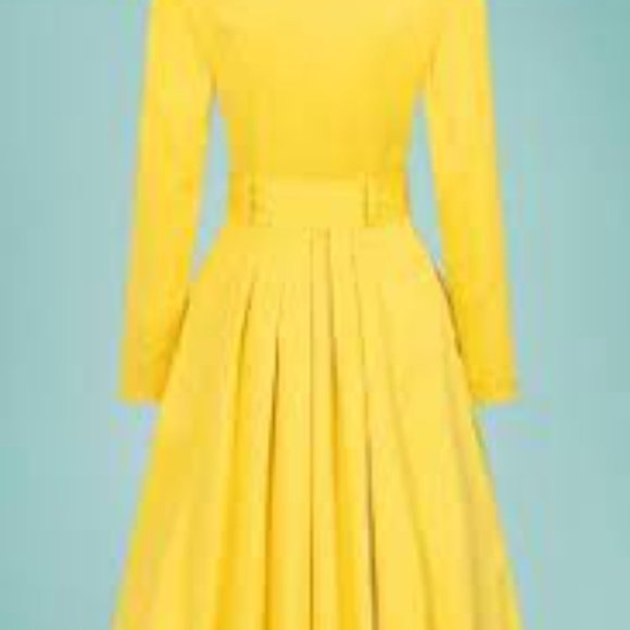 Collectif Korrina Yellow Swing Coat M. NWOT - Picture 12 of 13